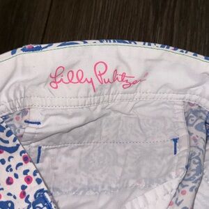 Lilly Pulitzer White Shirt with Blue and Pink Accents